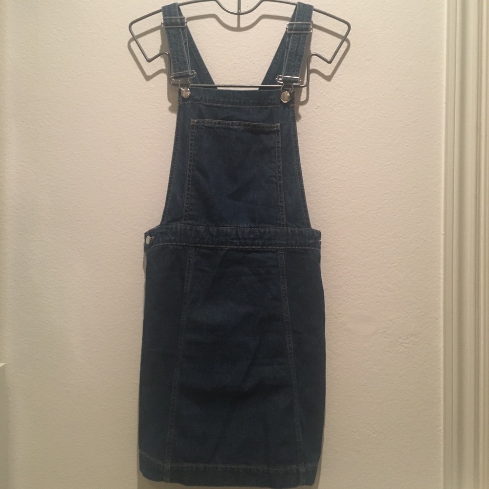 Vintage Style Dark Wash Overall Dress